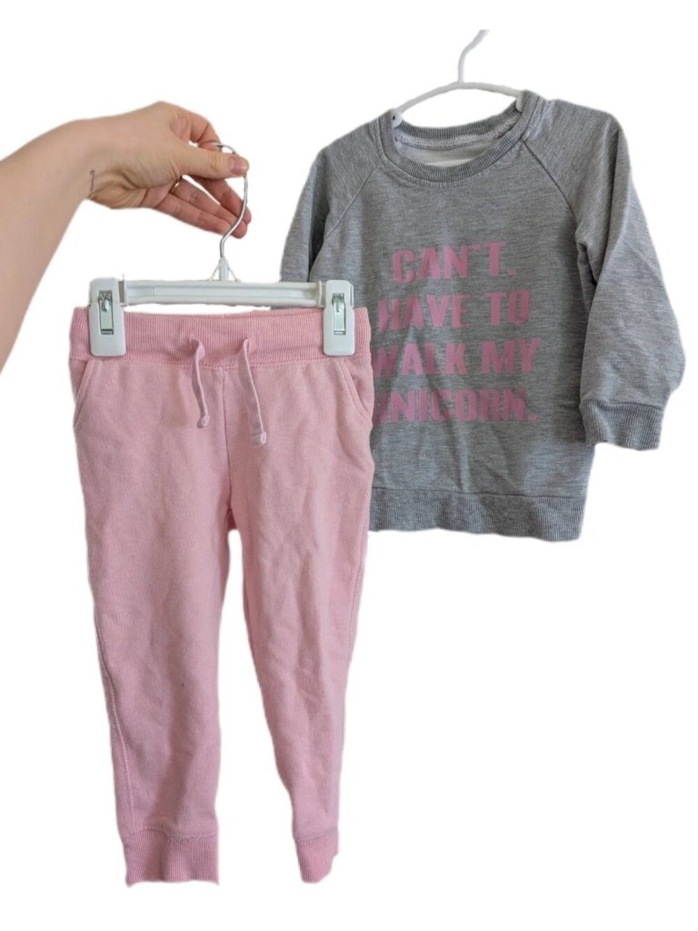 2T Unicorn Outfit Portage & Main Sweater & Carters Pink Joggers Set